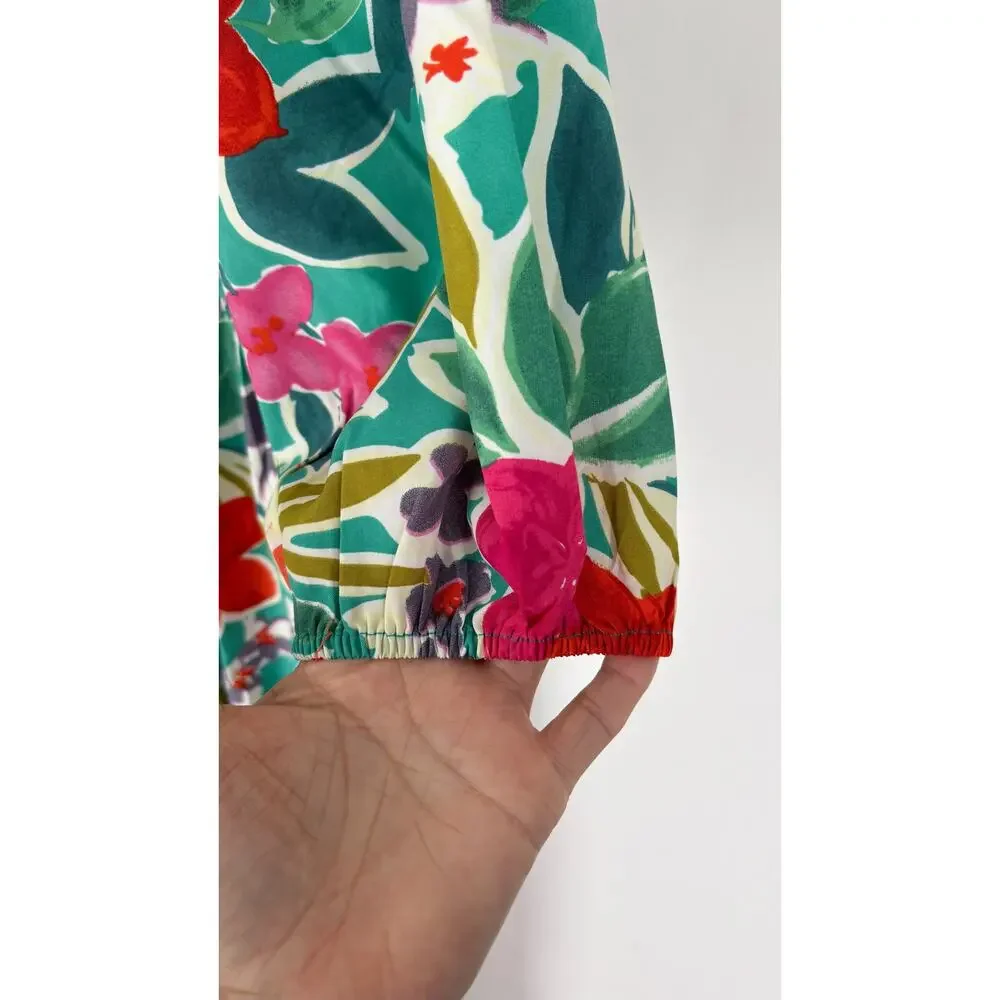 Shop The Mint Feels Right Green Floral Midi Dress Womens Size Medium New